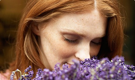 smelling lavender 1